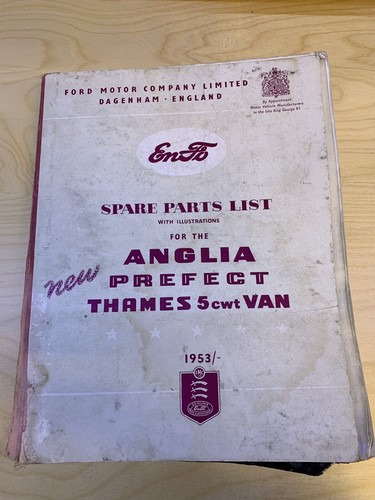 1953 spare parts list - list, with