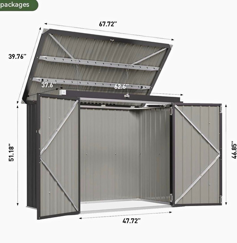 Aoxun metal lockable dustbin - lockable,