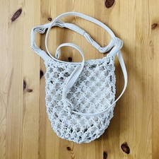 Zara Cream Woven Bucket Bag -
