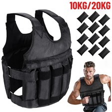 10-20 Kg Weighted Vest Gym Running Fitness Sports Training Weight Loss Jacket UK
