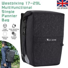 WEST BIKING Multifunctional Bike Pannier Bag 17-29L Cycling Backpack Expandable