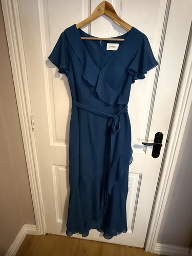 Stacees teal blue ruffle - teal, wrap