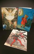 24 A6 Rupert & Flower Fairy Vintage Image Christmas cards red env folded 8 each