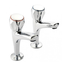 Francis Pegler Mercia Modern High Neck Sink Pillar Taps 1/2" CP 4M3913 (Pair)