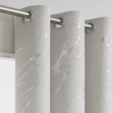 Blackout Curtains Eyelet Gold Black Silver Foil Marble Effect Thermal Curtain