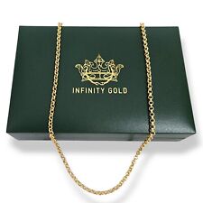 Mens 9ct Gold XP 4mm Diamond Cut Belcher Chain 20 inch Length Patterned Belcher