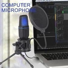 USB Streaming Podcast Microphone Condenser Live RGB Mic Gaming Studio Recordings
