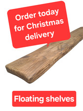 Floating Rustic Wooden Shelf