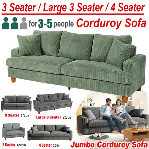 Seater corduroy sofa jumbo - 3/4,