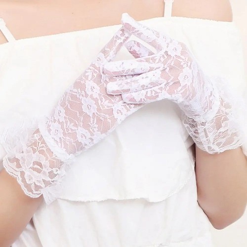 Elegant lace party gloves - party, full