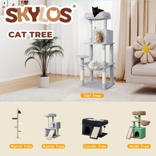 Skylos Cat Tree Activity Center Scratching Post with Condo Perch Bed Hammock