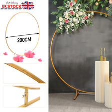 2M Round Hoop Balloon Arch Backdrop Flower Display Stand Frame Wedding Gold UK