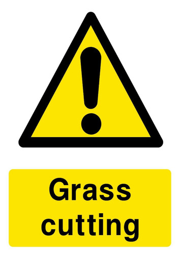 Grass cutting hazard warning - grass,