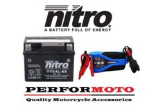 Nitro NT4L AGM Gel Battery + Charger to fit GILERA SMT 50 Supermotard (19-20)