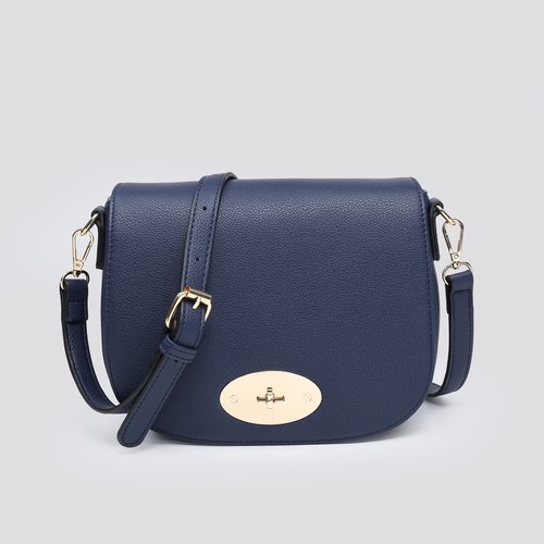 Faux leather saddle bag - faux,