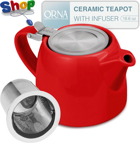Orna ceramic teapot with tea - ceramic,