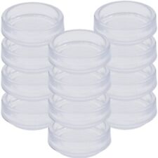 12x CASTOR CUPS Small Clear Chair Sofa Furniture Carpet Floor Protector Feet Cap