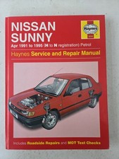 Nissan Sunny Haynes Manual April 1991 to 1995 (H to N reg) Petrol 1.4ltr 1.6ltr