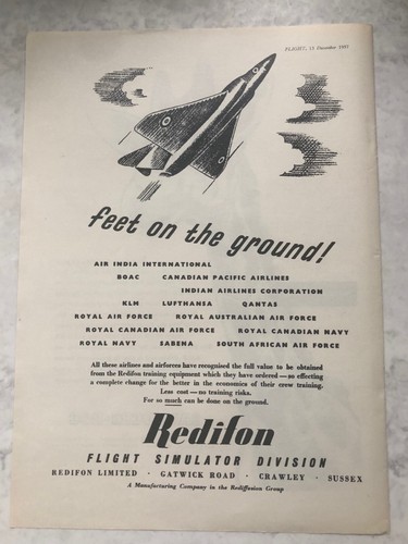1957 aircraft advert redifon - 1957,