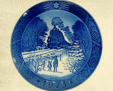 Vintage wall plate 1973 Collection Blue Denmark Royal dish Christmas plates Gift