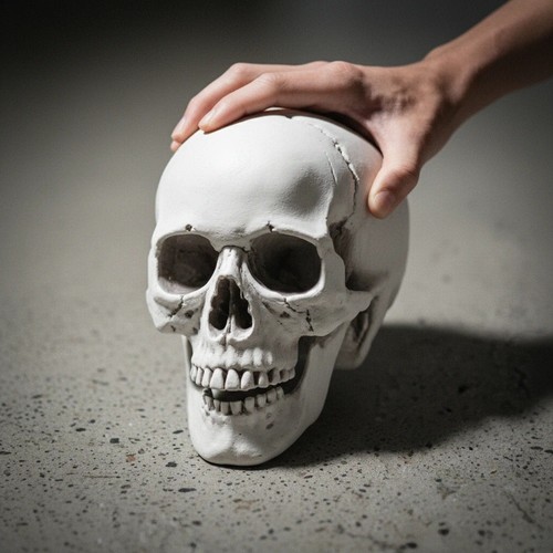 Realistic plastic skull head - skull,