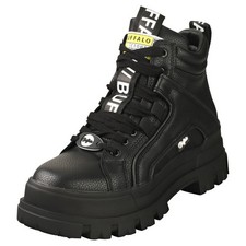 Buffalo Aspha Nc Mid Vegan Womens Platform Boots in Black