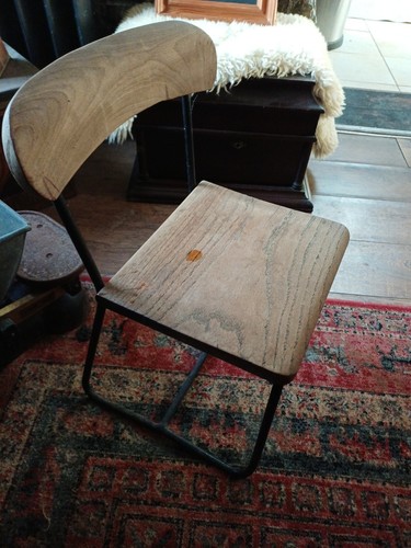 Vintage wood and metal infant - wood,