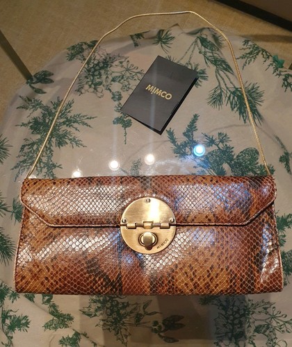 Mimco leather brown snakeskin - brown,