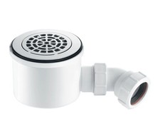 McAlpine ST90CPB-S-HP2 CP BRASS Grid Flange High Flow Shower Trap Waste - White