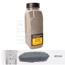 WOODLAND SCENICS B1382 - Ballast massicciata media colore grigio, per scala H0 1