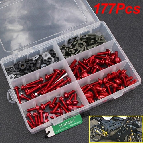 Red fairing bolts - red,
