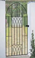 Anavio Metal Garden Gate 914mm to 991mm Gap x 1960mm H Tall Bow Top wrought iron