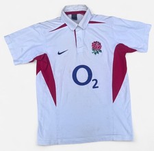 England Rugby O2 Nike Vintage Short Sleeve White Rugby Shirt - Medium