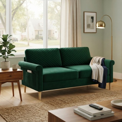 Stylish green velvet - green, 2