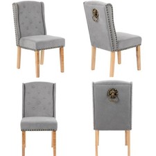 4 x Grey Velvet Dining Chairs