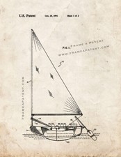 Sailboat Patent Print Old Look