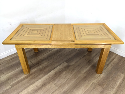 Dining table oak glass panel - glass,