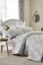 SANDERSON ASHBEE FLORAL BEDDING DUVET COVER PILLOWCASES SET - SILVER - ALL SIZES