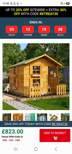 Billyoh 8x7ft wooden two - 8x7ft,
