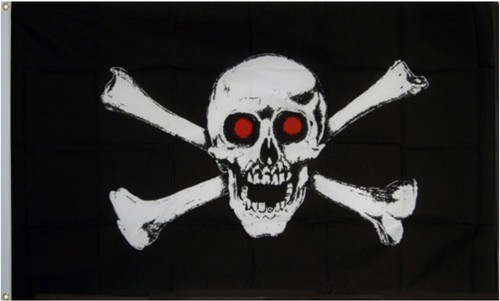 Pirate flag red eyes - flag, 3'