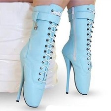 18cm Ballet Heels Ankle Boots Fetish Domina CD TV Unisex