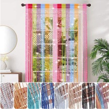 Hanging String Curtains Window Beaded Panels Door Fly Screen Room Divider Tassel