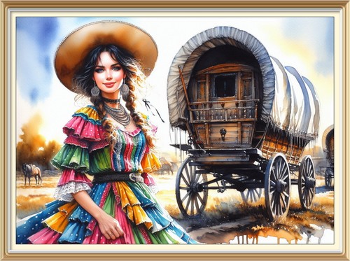 Print romany gypsy woman roma - romany,