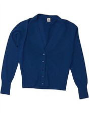 LUISA SPAGNOLI Womens Crop Cardigan Sweater UK 14 Medium Blue WJ18