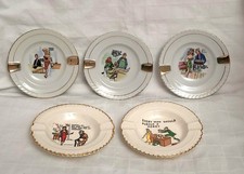 Lot 5 Vintage 1950's NAUGHTY HUMOROUS Porcelain ASHTRAYS. Japan. Pre-owned.