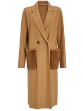 Marella by Max Mara Vignola wool coat with Faux Fur Pockets Size 10