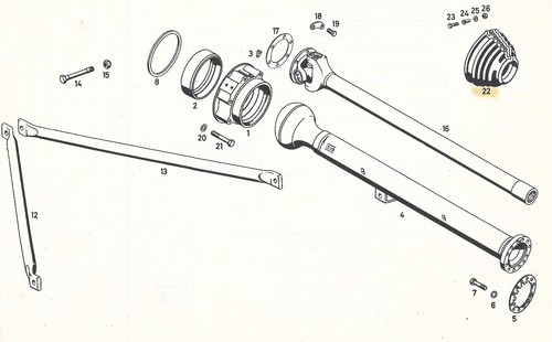 Unimog 404 rear - rear, propeller