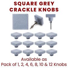 ⭐ Square Grey Crackle Ceramic Door Knobs Cabinets Cupboard Drawers Pulls Handle