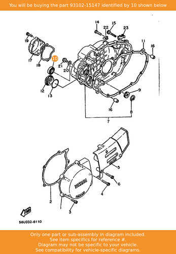 Yamaha oil seal - seal,, 93102-15147
