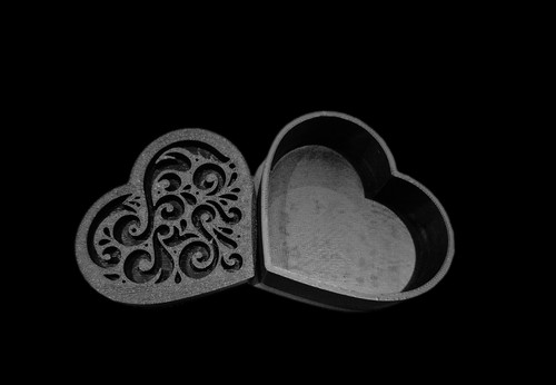 Heart shaped flower box with - heart,
